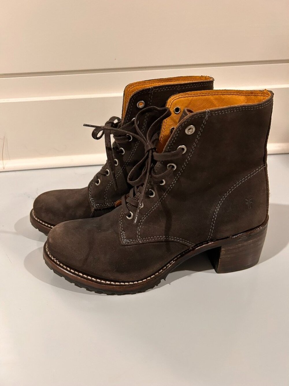 Frye Boots Size 9, Dark Grey/Green Sueded Leather